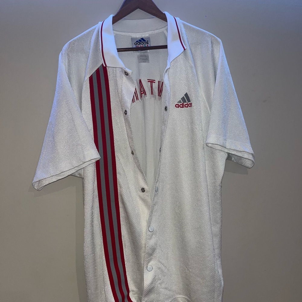 Vintage adidas button up polo pull over